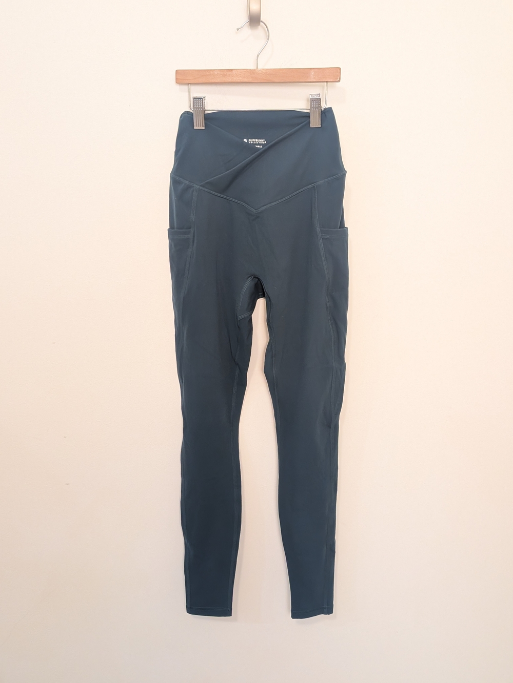BuffBunny High-Waist V-Cut Leggings with Side Pockets  Teal Blue Women's XS